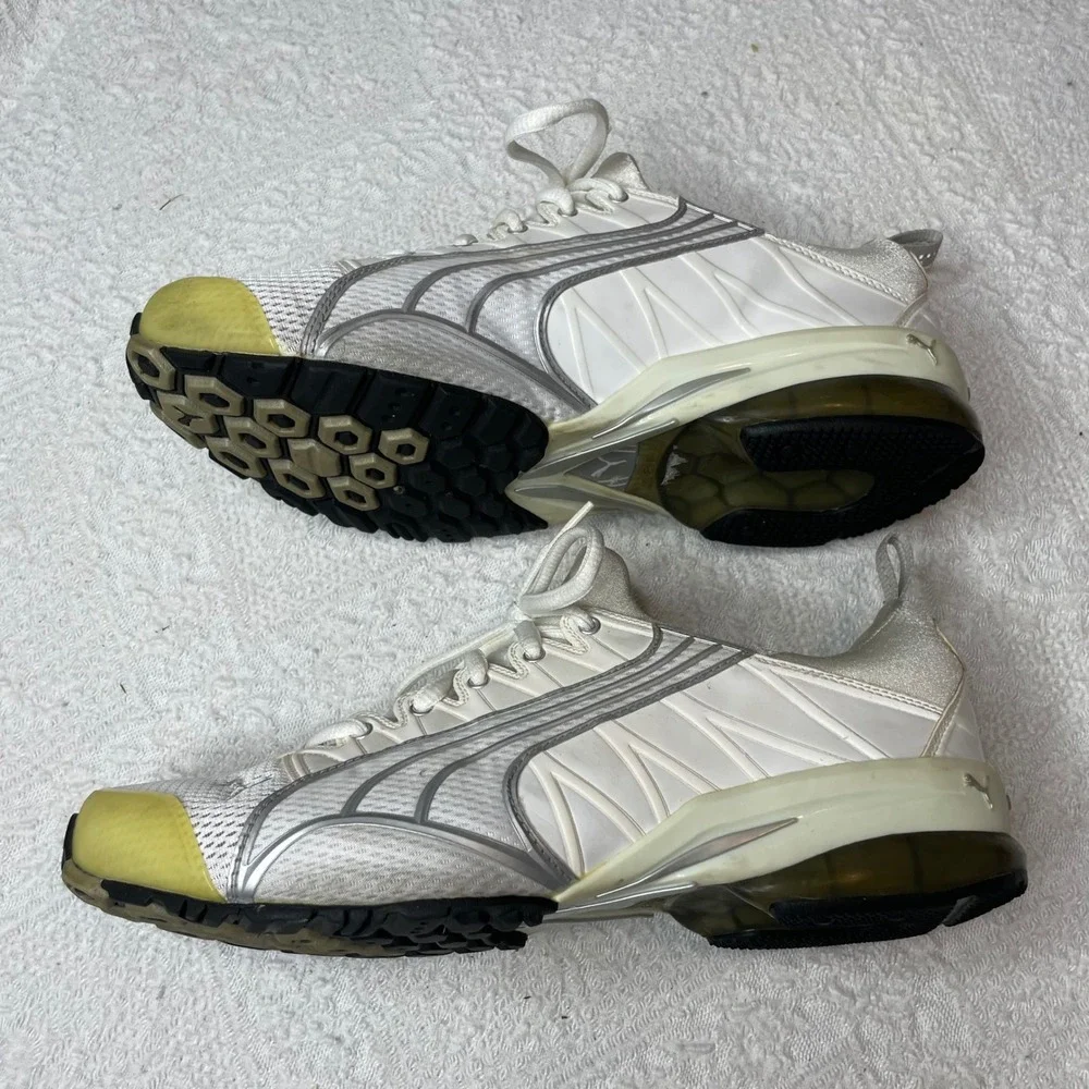 vintage Y2K Puma Cell White Silver Yellow Sneakers Low Top Shoes Mens